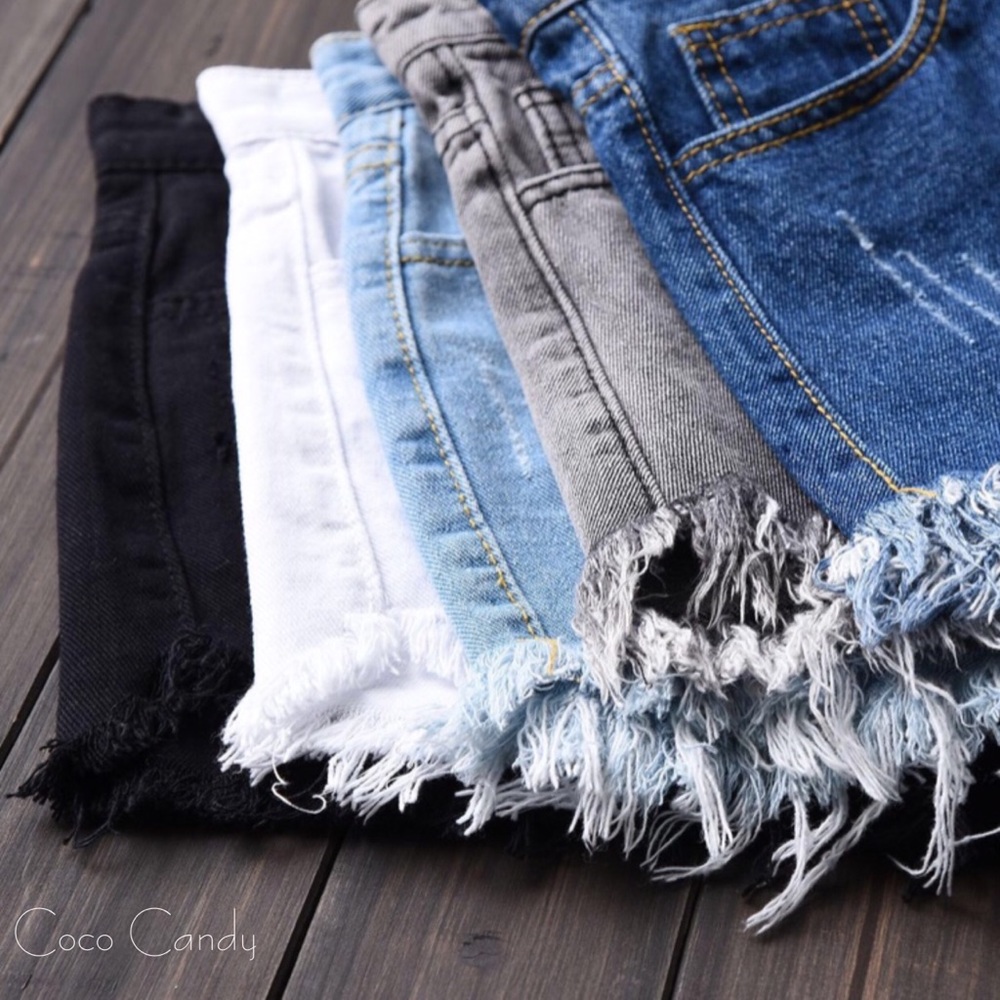 🆕High Waist Jean Dark Blue Denim Shorts - Picture 5 of 8